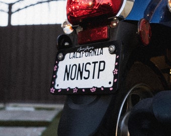 桜柄バイク用ナンバープレートフレーム：かわいいアクセサリー - Etsy 日本