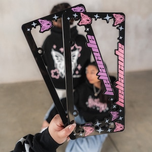 Butterfly License Plate Frame: Kawaii Car Accessories