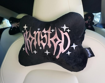 Oreiller appuie-tête rose non-stop pour voiture kawaii : lot de 2 / Accessoires de voiture kawaii / Accessoires de voiture mignons / Accessoires de voiture JDM / Voiture rose