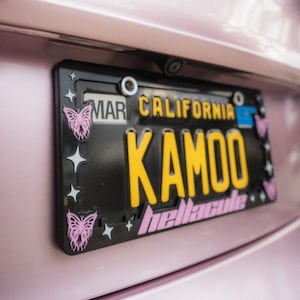 Butterfly License Plate Frame: Kawaii Car Accessories