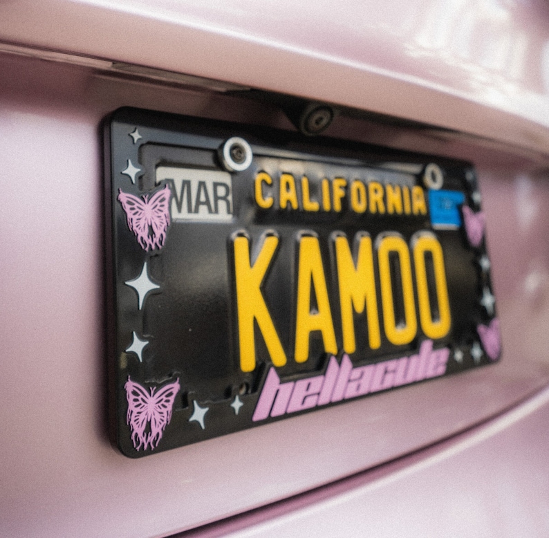 Butterfly License Plate Frame / Kawaii Car Accessories / Cute Car ...
