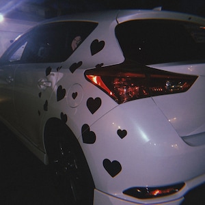 Heart Car Decal Sticker Pack: 15 Black Vinyl Stickers