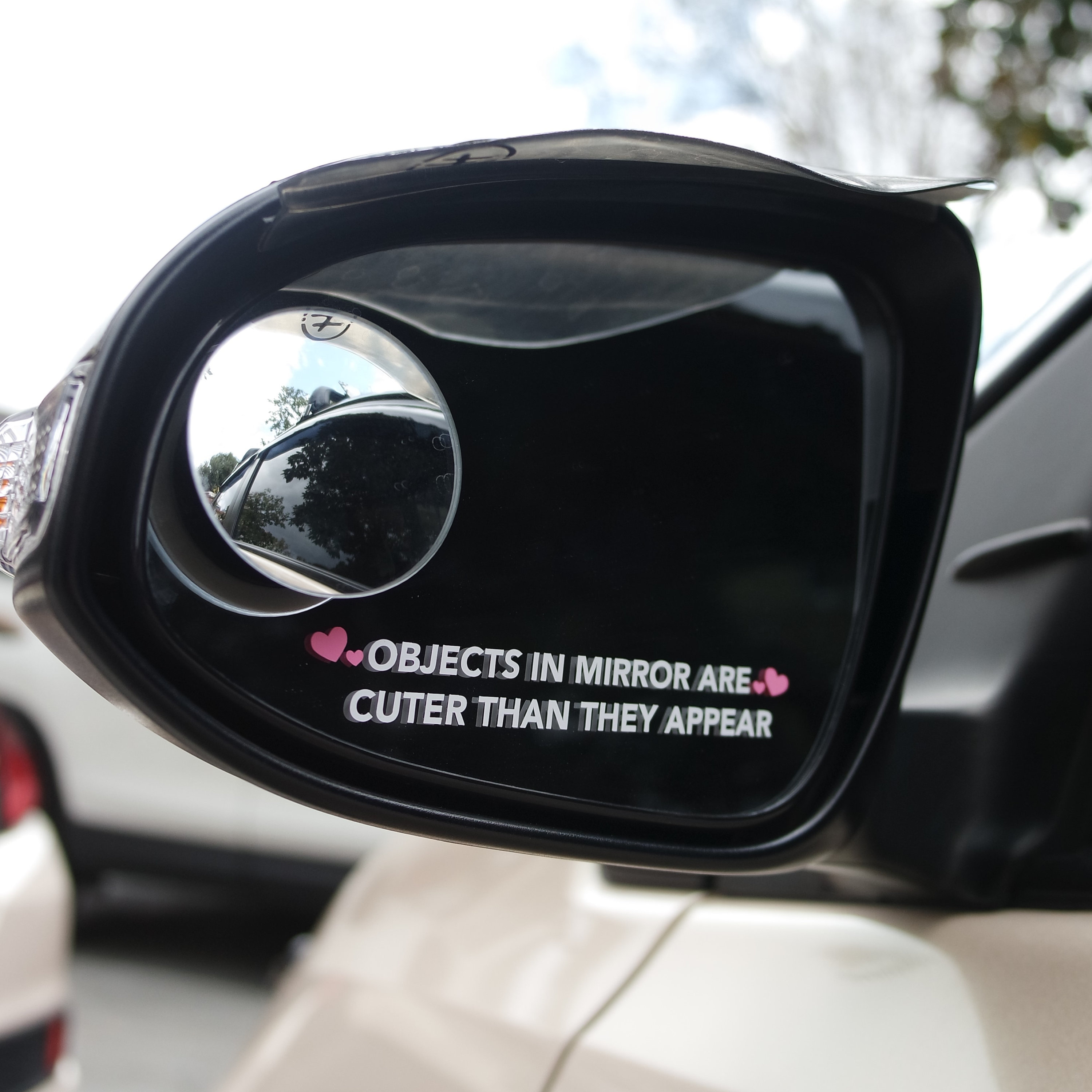 Objects in Mirror Are Cuter Than They Appear // Mirror Stickers / Vinyl  Sticker // Vinyl Name Decal // Car Decal for Women 