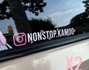 Vinilo adhesivo para coche con el nombre de usuario de Instagram "Flor de cerezo" - Nombre de usuario personalizado