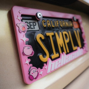 Full Kirby License Plate Frame /  Cute License Plate Frame / Kawaii Cute Car Accessories / Car Accessories for Anime Lover / Kirby