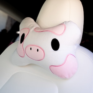Cow Car Headrest Pillows: Kawaii Car Accessories - Set of 2