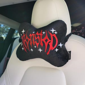 Red Car Seat Headrest // Car Pillow // Kawaii Car Accessories / Cute Car Accessories / Car Accessories for Women / Nonstop / Car Guy Gift