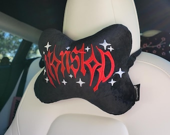Oreiller appuie-tête rouge pour siège auto : lot de 2 / Accessoires de voiture kawaii / Accessoires de voiture mignons / Accessoires de voiture JDM / Décoration de voiture