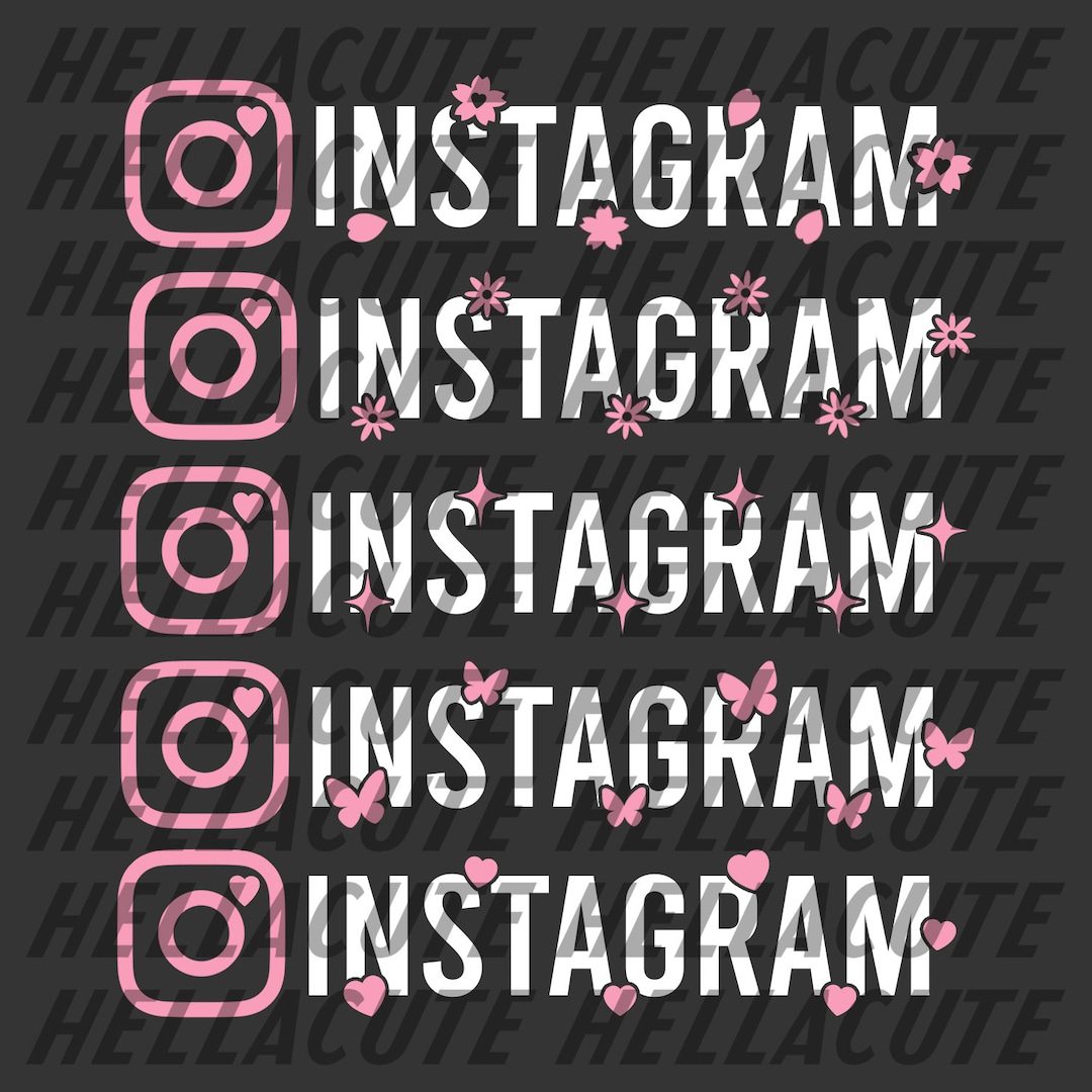 Custom Design Blossom Instagram Handle / Custom Instagram Name Vinyl