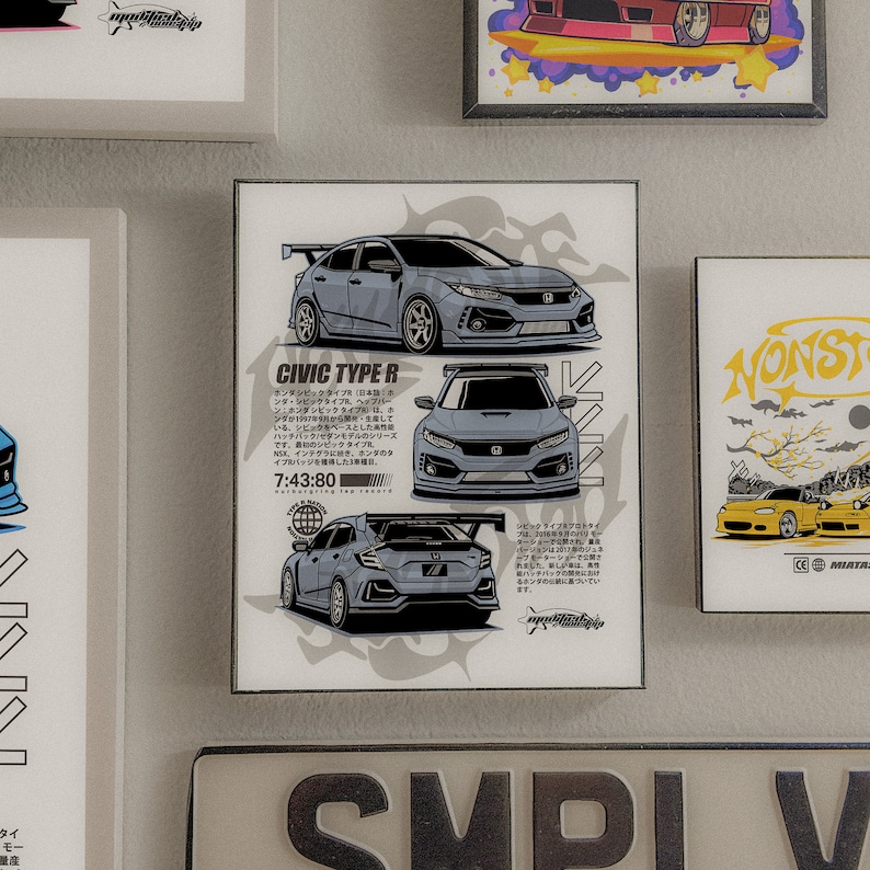 Honda Civic Type R Art Print: JDM Car Poster - Etsy Canada
