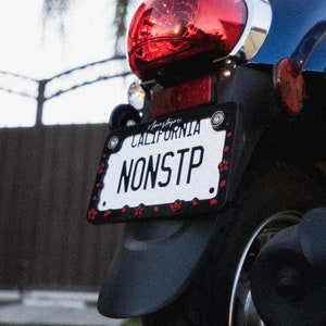 Motorcycle License Plate Frame / Cute Motorcycle Frame / Kawaii Plate Frame / Motorcycle Accessories / Cherry Blossom License Plate Frame