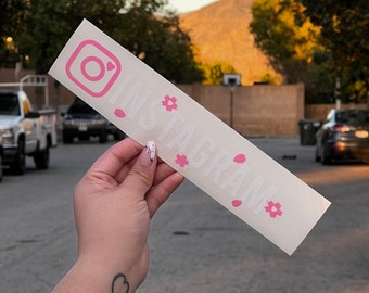 Cherry Blossom Instagram Handle Vinyl Car Decal
