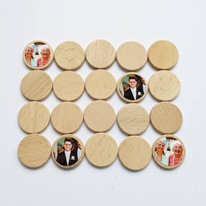 Juego de combinación de memoria de fotos familiares Montessori de madera hecho a mano