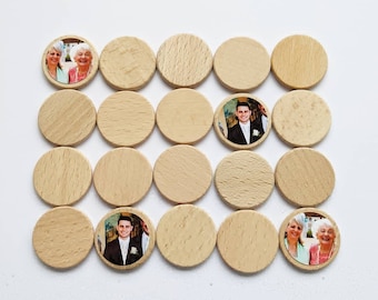 Handmade Wooden Montessori Family Photo Memory Match Game