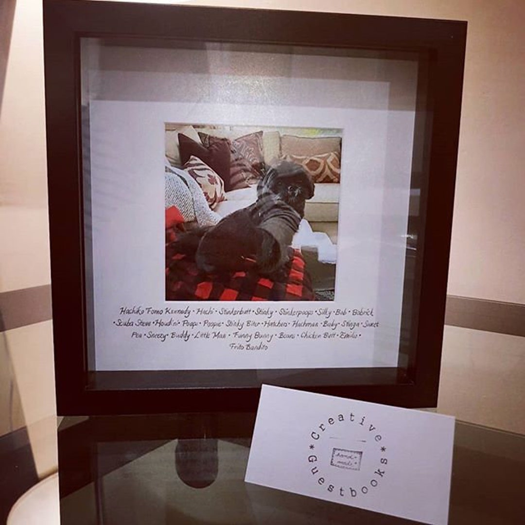 Pet Memorial Keepsake Box Frame. Handwritten Eulogy / Lyrics / Any Words or Text. Made to Order
