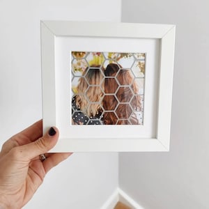 Unique miniature photo Hexagon Collage Frame