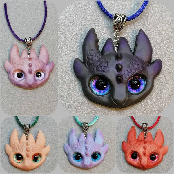 DRAGONS with LESS TEETH and Real Eyes - Different styles - Ready 2 Ship & custom made - Big Lizards Gegos Necklaces Claw Jewelry Made resin