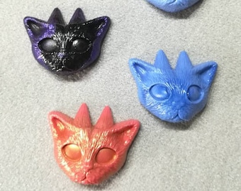 Blue orange gradient mini faun resin kitty cat ring