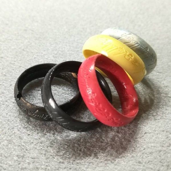 Resin plastic ring with writing / engraving - Ready 2 go ONLY - LAST COLORS Available Made - one size ring - Hand made with resin