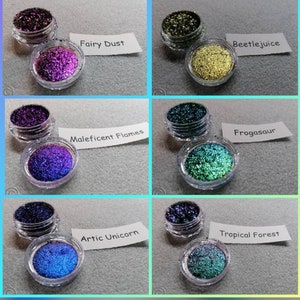 KALTE FARBEN - 2 Gramm - Chameleon Dusting Flakes - Set mit 6 oder einzelnen Farben - Aurora Shifting Chrome Spiegel Power Flakes Pigmente & Pulver