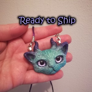 REAL EYES DIFFERENTSTYLES Ready 2 Ship - Feline Kitty Kitten Kathy Cats Necklaces - Meows Dragons n Hallows Everyday Purrs Jewelry ResinMade