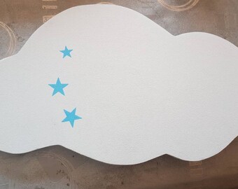 Child Mural Lamp Moon And Stars Custom Round Or Square Wall Etsy