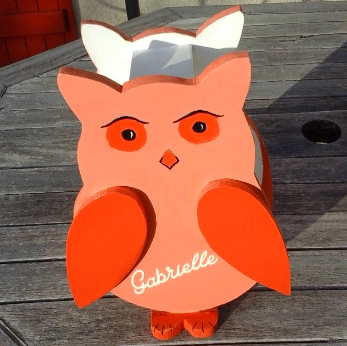 Lampe Bébé Chouette, Chevet Bb Bois Personnalisé, Lampe Bois, Noir et Blanc, Enfant, Artisan Françai