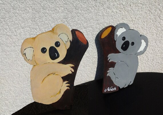 Child Mural Koala Wood Custom Baby Wood Lamp Jungle Etsy