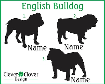 Autocollants en vinyle English Bulldog