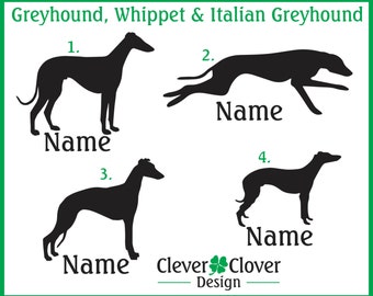 Stickers vinyles pour lévriers, whippets et lévriers italiens