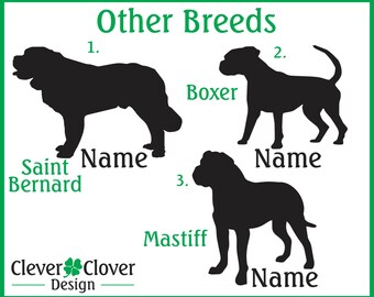Autocollants en vinyle Saint Bernard, Boxer et Mastiff