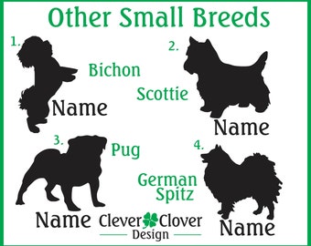Autocollants en vinyle Bichon, Scottie, Pug et Spitz allemand