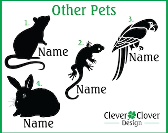 Autocollants en vinyle pour rats, gecko, perroquets et lapins