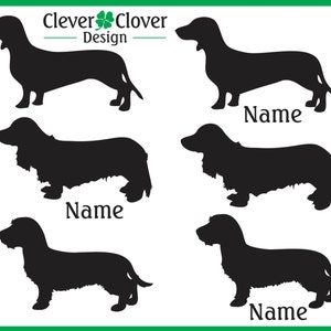 Teckel Vinyl Stickers (Alle 3 vacht stijl beschikbaar - Glad, lang en draad)