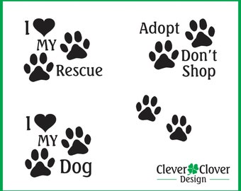 Autocollants en vinyle Paw Print (options disponibles)