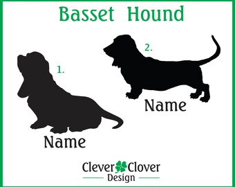 Adesivos de vinil Basset Hound