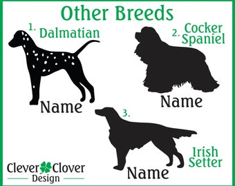 Autocollants en vinyle dalmate, cocker spaniel et irlandais Setter