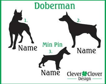 Autocollants en vinyle Doberman & Min Pin