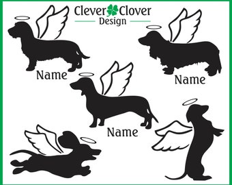 Angel Dachshund Autocollant en vinyle