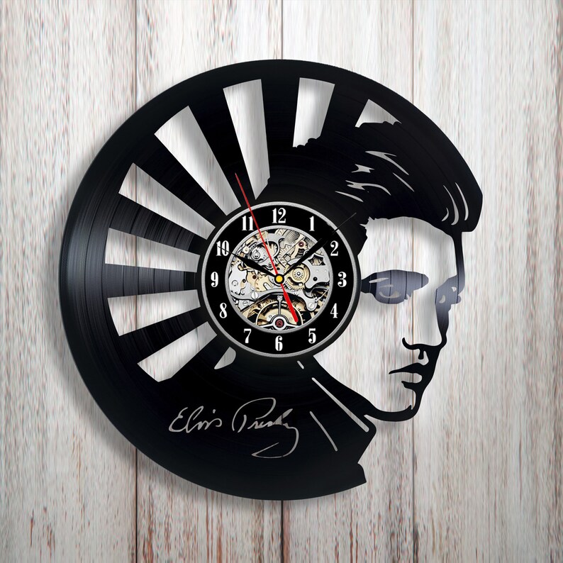 Elvis Presley Wall Art Elvis Presley Vinyl Clock Elvis Etsy