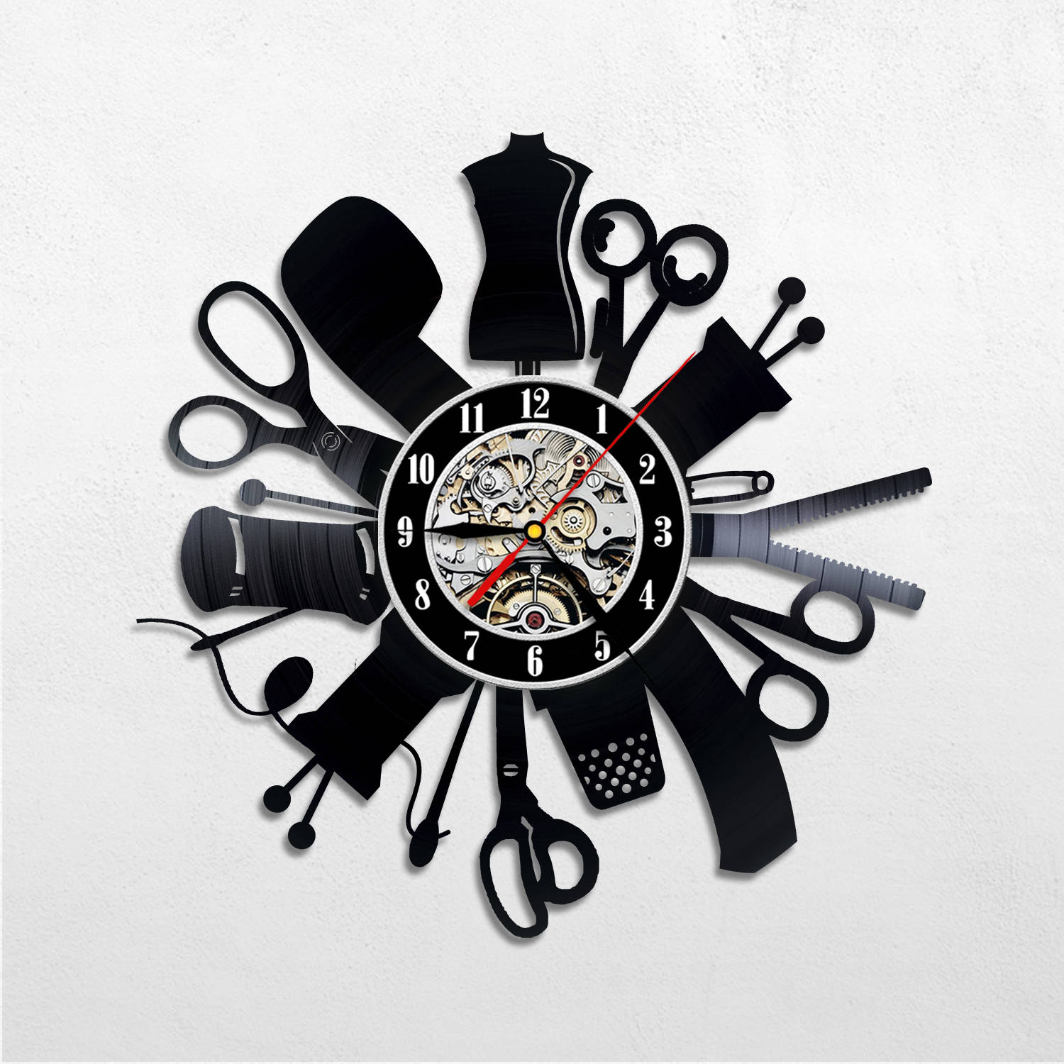 Sewing Wall Art Clock Decorations