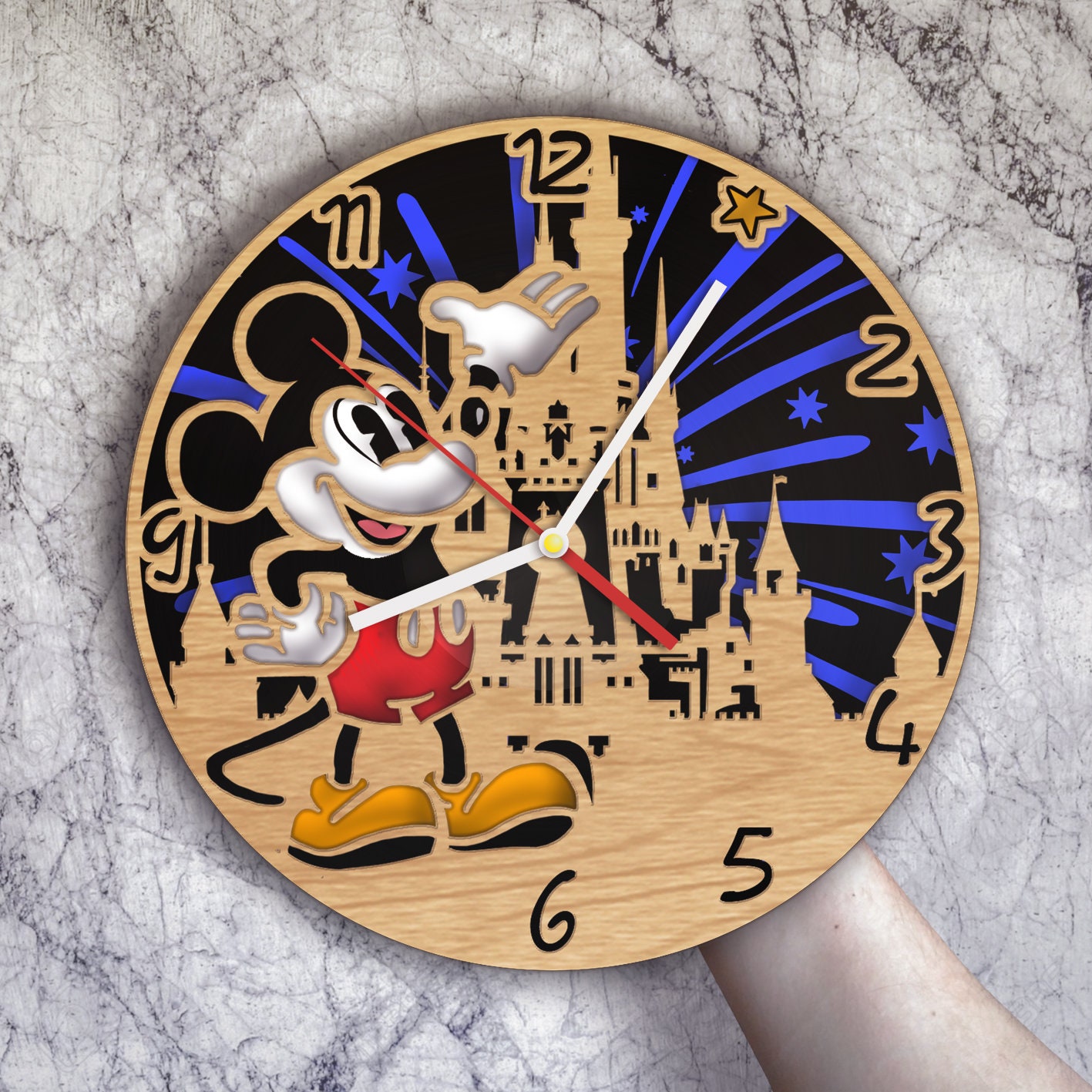 Disney Mickey Art Wall Clock Mouse Gift For