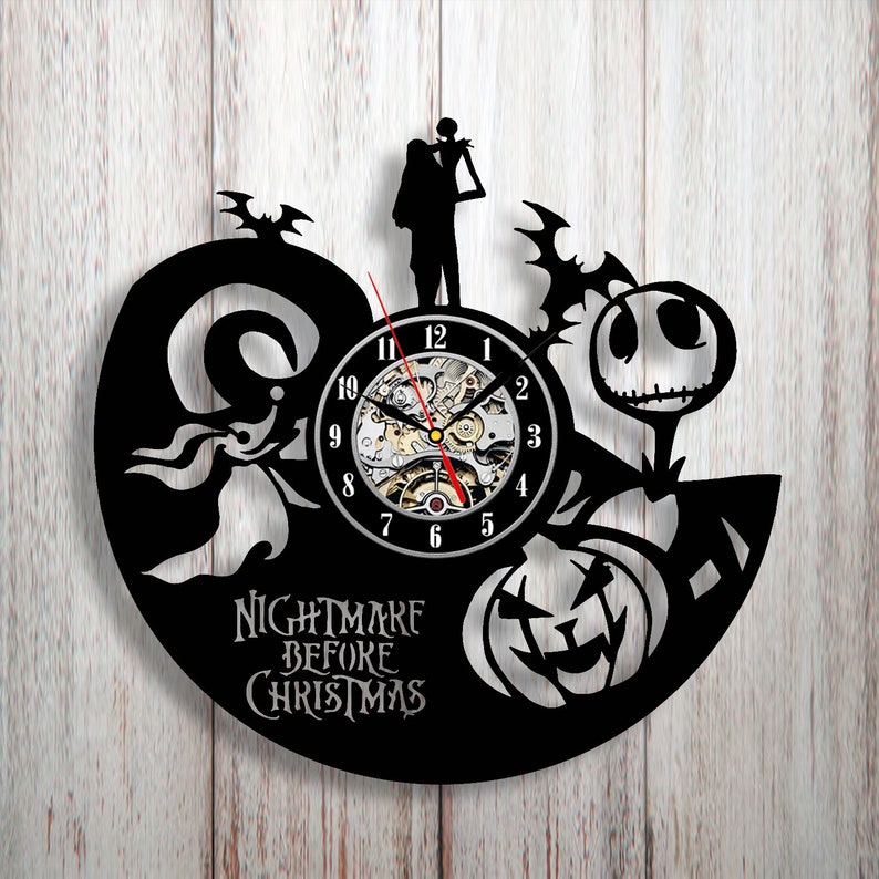 Nightmare Before Christmas Decor Vinyl Wall Clock Nightmare Etsy
