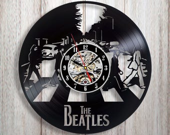 The Beatles art, Vinyl record wall clock, Beatles gifts, Beatles wall art, Beatles gifts for him, Beatles decor, Beatles Abbey Road art