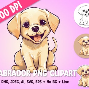 Labrador Puppy Dog Clip Art - Descarga digital PNG de alta resolución