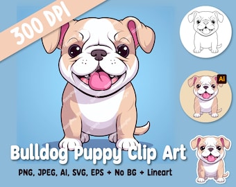 Cute Boxer Puppy Dog Clip Art - High Resolution Digital Files