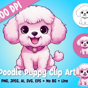 Poodle Clip Art - High-Resolution PNG Digital Download