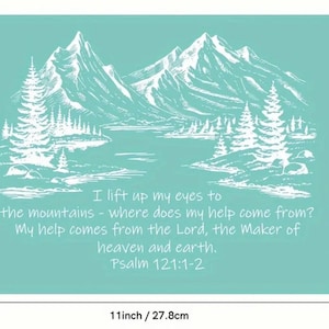 8.5x11.02inch “My Help Comes From the Lord” Pattern Silk Screen Printing Stencils Self-Adhesive Reusable