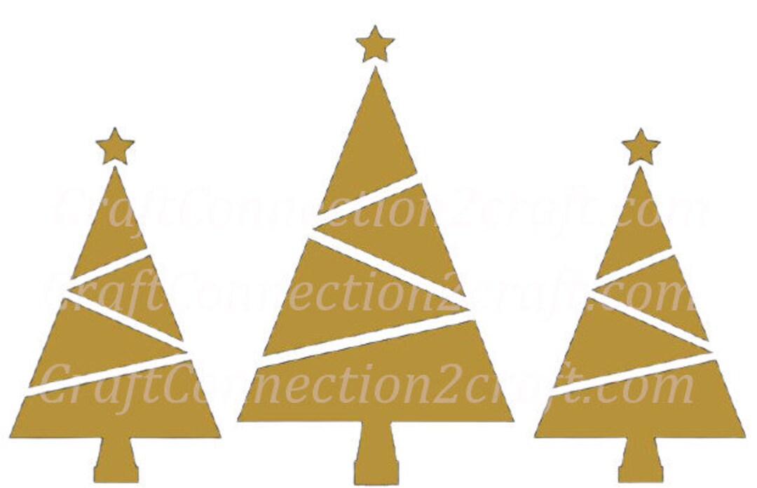 3 Christmas Trees Cut File Etsy