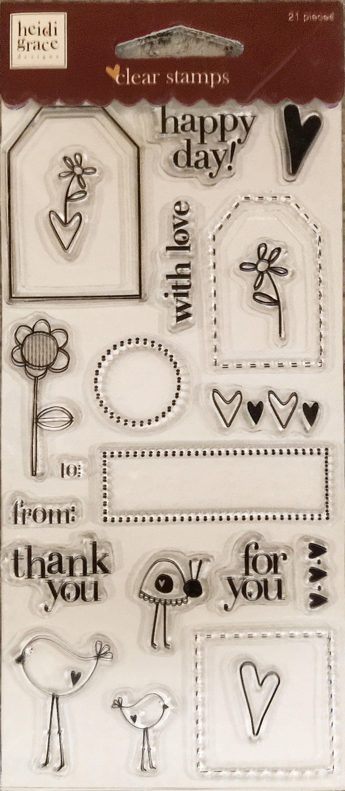 Heidi Swapp Clear Stamps Set Lot Journaling Card Making Planner Numbers  Words